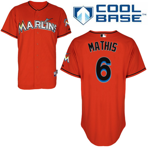 Jeff Mathis #6 MLB Jersey-Miami Marlins Men's Authentic Alternate 1 Orange Cool Base Baseball Jersey